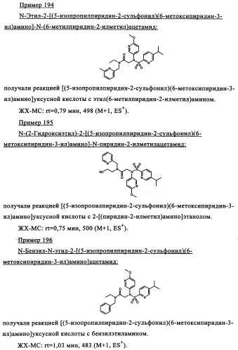 Производные сульфониламиноуксусной кислоты и их применение в качестве антагонистов рецепторов орексина (патент 2334735)