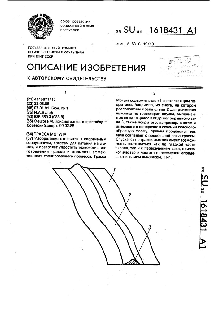 Трасса могула (патент 1618431)