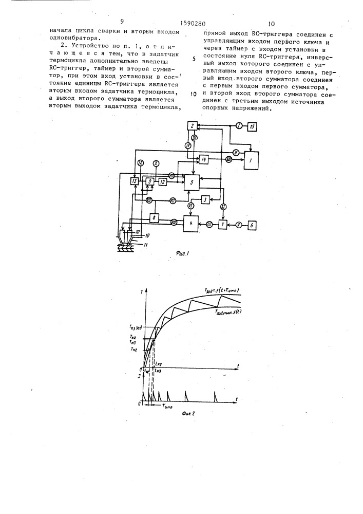 Устройство автоматического управления термическим циклом контактной сварки (патент 1590280)