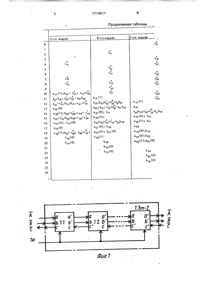 Устройство для выполнения матричных операций (патент 1714617)