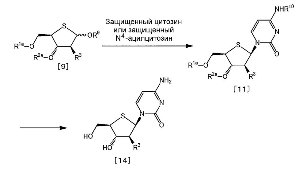 Синтетическое промежуточное соединение 1-(2-дезокси-2-фтор-4-тио-β-d-арабинофуранозил)цитозина, синтетическое промежуточное соединение тионуклеозида и способ их получения (патент 2633355)