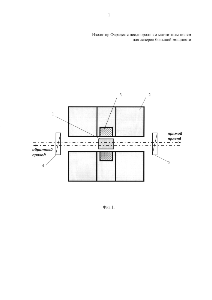 Изолятор фарадея с неоднородным магнитным полем для лазеров большой мощности (патент 2598623)