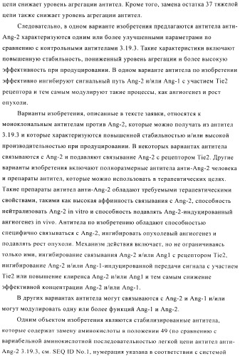 Стабилизированные антитела против ангиопоэтина-2 и их применение (патент 2509085)