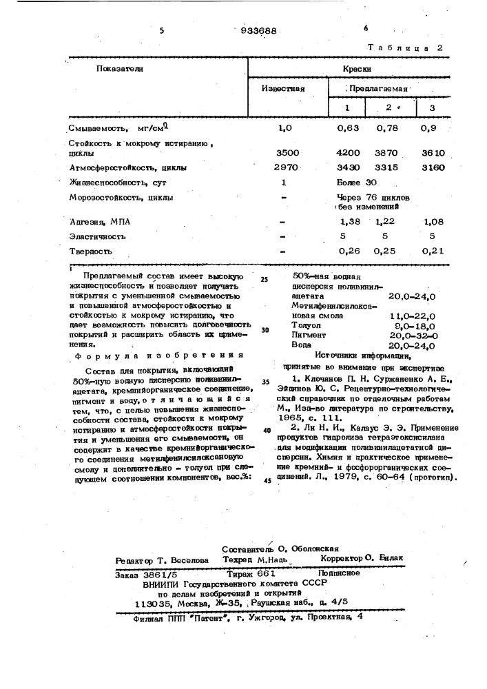 Состав для покрытия (патент 933688)