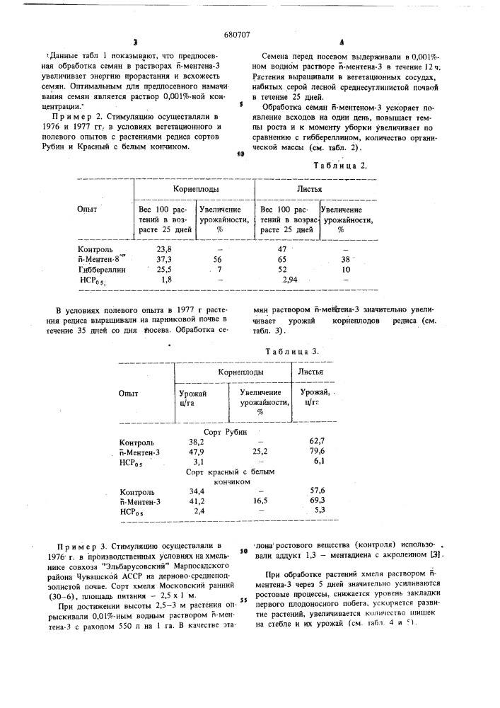 Стимулятор роста растений (патент 680707)