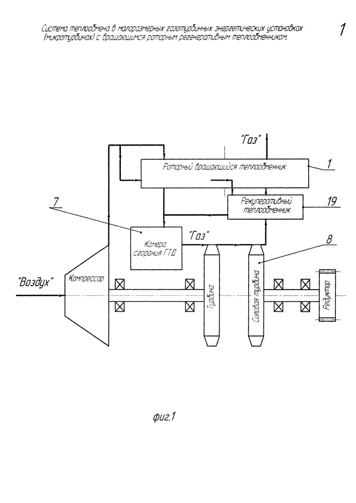 Система теплообмена в малоразмерных газотурбинных энергетических установках (микротурбинах) с вращающимся роторным регенеративным теплообменником (патент 2623133)