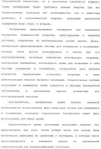 Строительная конструкция, элемент и балка для строительной конструкции, способ нагревания или охлаждения здания (патент 2337216)