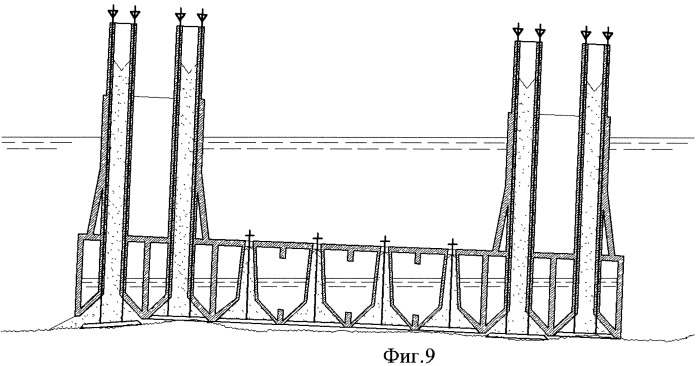 Фундамент плавучего массива, устанавливаемого на основание наплавным способом (патент 2473743)