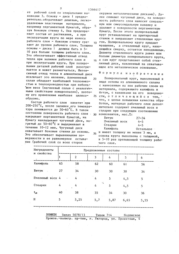 Полировальный круг (патент 1346417)