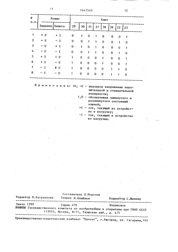 Стабилизирующий источник постоянного напряжения или тока (патент 1647540)
