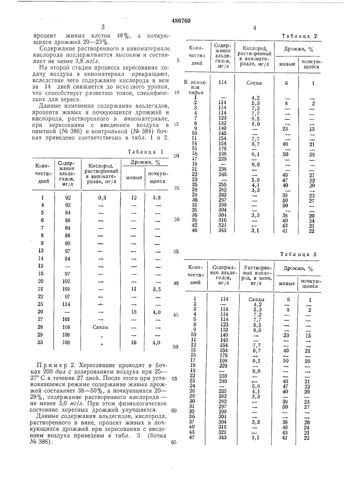 Способ производства хереса (патент 480760)