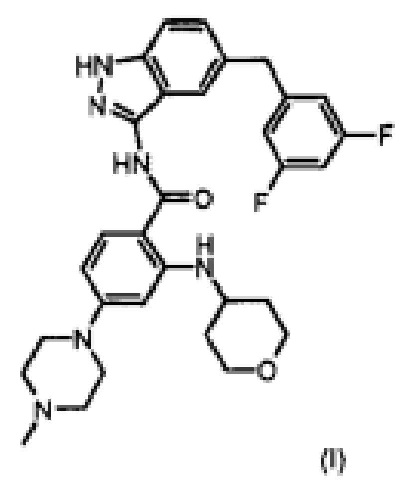 Способ получения n-[5-(3,5-дифторбензил)-1н-индазол-3-ил]-4-(4-метилпиперазин-1-ил)-2-(тетрагидропиран-4-иламино)бензамида (патент 2602071)