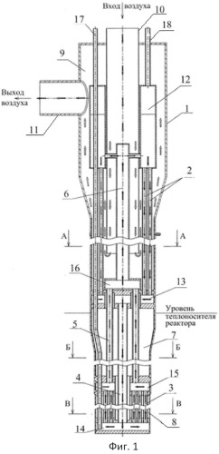 Теплообменный аппарат погружного типа для ядерного реактора со свинцовым теплоносителем (патент 2537481)