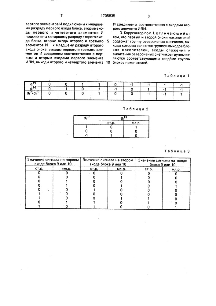 Коррелятор (патент 1705835)