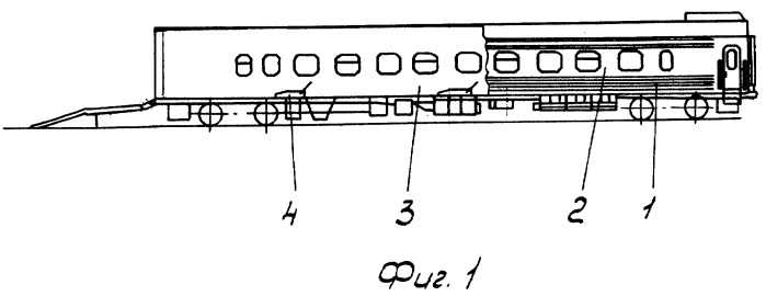 Грузопассажирский вагон для перевозки колесной техники (патент 2267420)