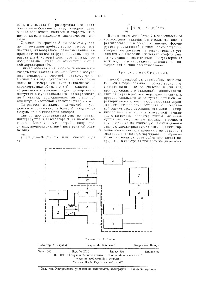 Способ поисковой самонастройки (патент 455319)