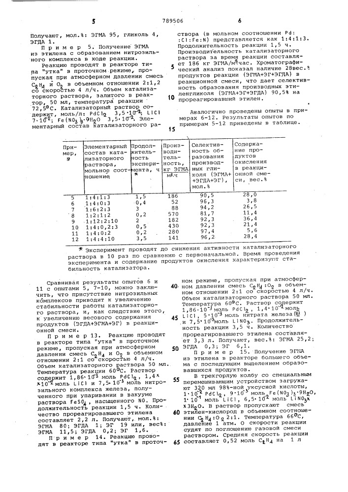 Способ получения смеси ацетатов этиленгликоля (патент 789506)