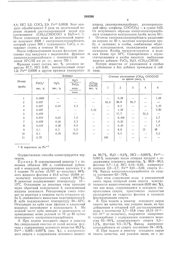 Способ получения изопропилхлоркарбоната (патент 548596)