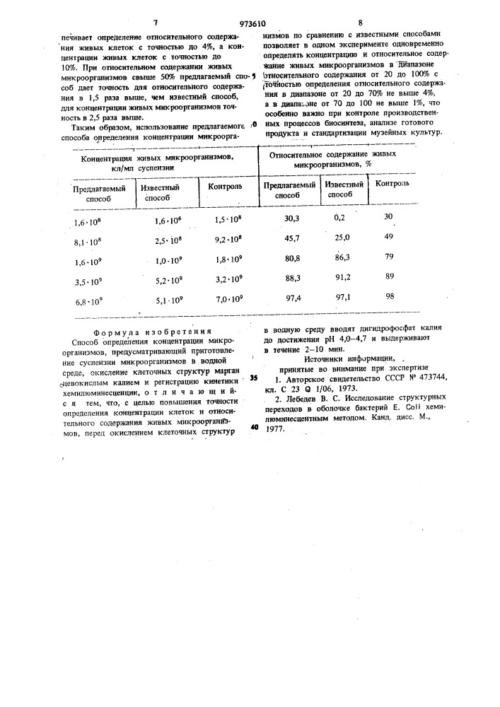 Способ определения концентрации микроорганизмов (патент 973610)