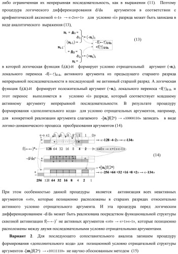 Функциональная структура процедуры преобразования позиционных условно отрицательных аргументов &#171;-&#187;[ni]f(2n) в структуру аргументов &quot;дополнительный код&quot; позиционно-знакового формата с применением арифметических аксиом троичной системы счисления f(+1,0,-1) (варианты) (патент 2429564)