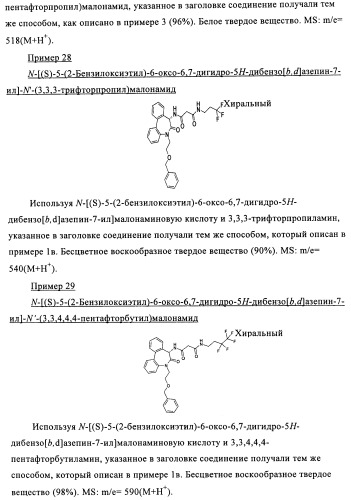 Малонамидные производные в качестве ингибиторов  -секретазы (патент 2440342)