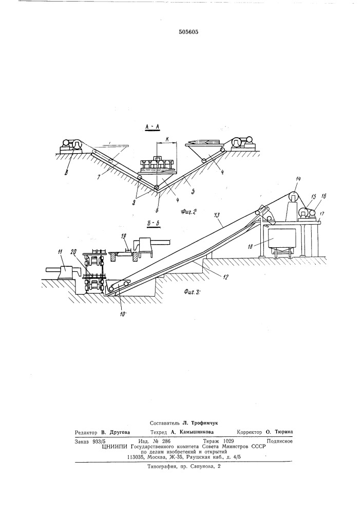 Устройство для уборки обрези от режущих механизмов прокатных станов (патент 505605)