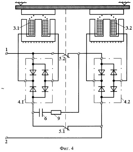 Форсированный электромагнитный привод со встроенными выпрямителями (патент 2257631)
