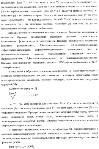 Модифицированный полимер сопряженного диена, каучуковая композиция и шины (патент 2425845)