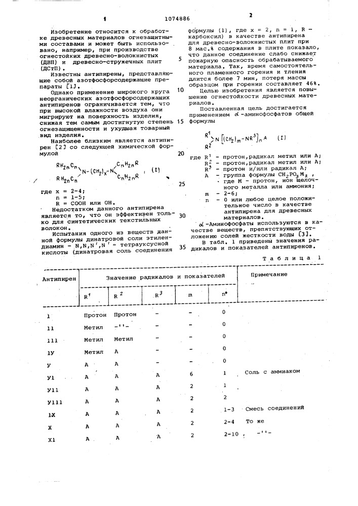 Антипирен для древесных материалов (патент 1074886)