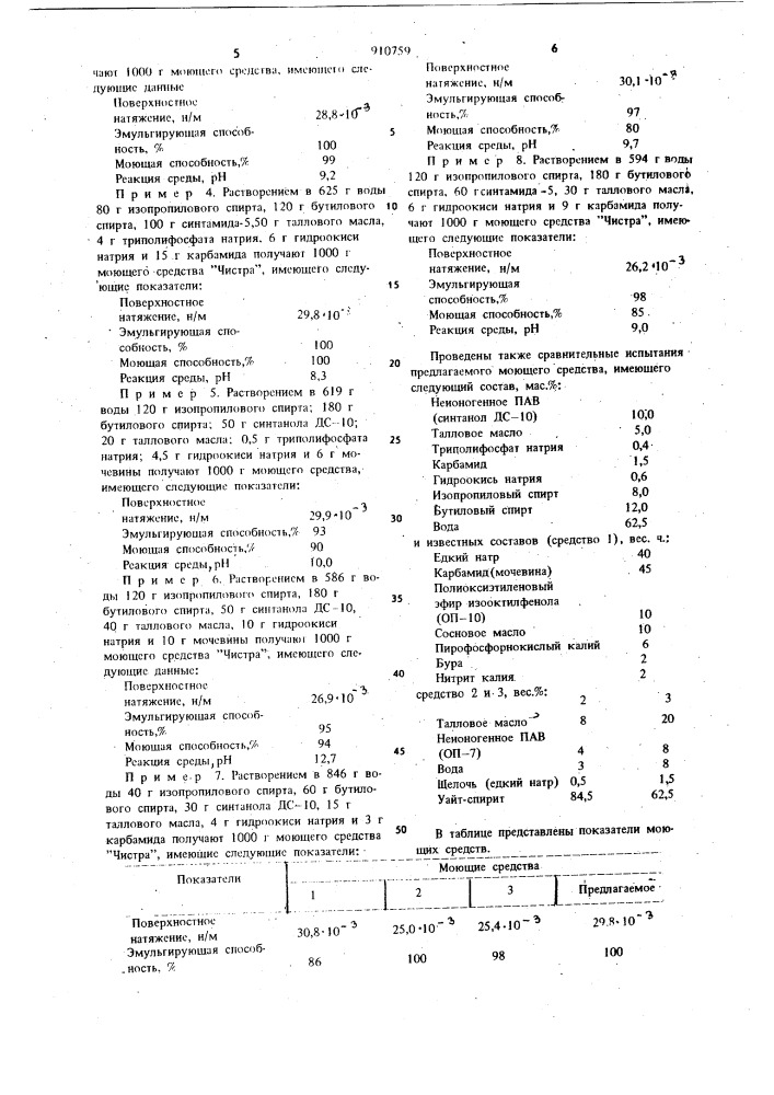 Моющее средство "чистра" для очистки двигателей внутреннего сгорания (патент 910759)