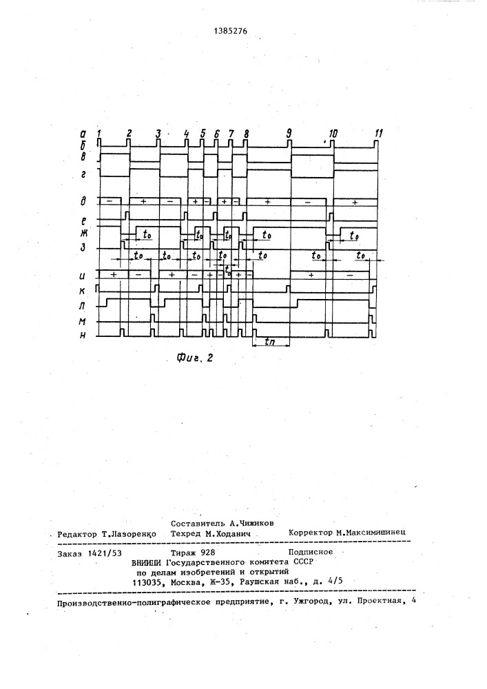 Формирователь опережающего синхросигнала (патент 1385276)