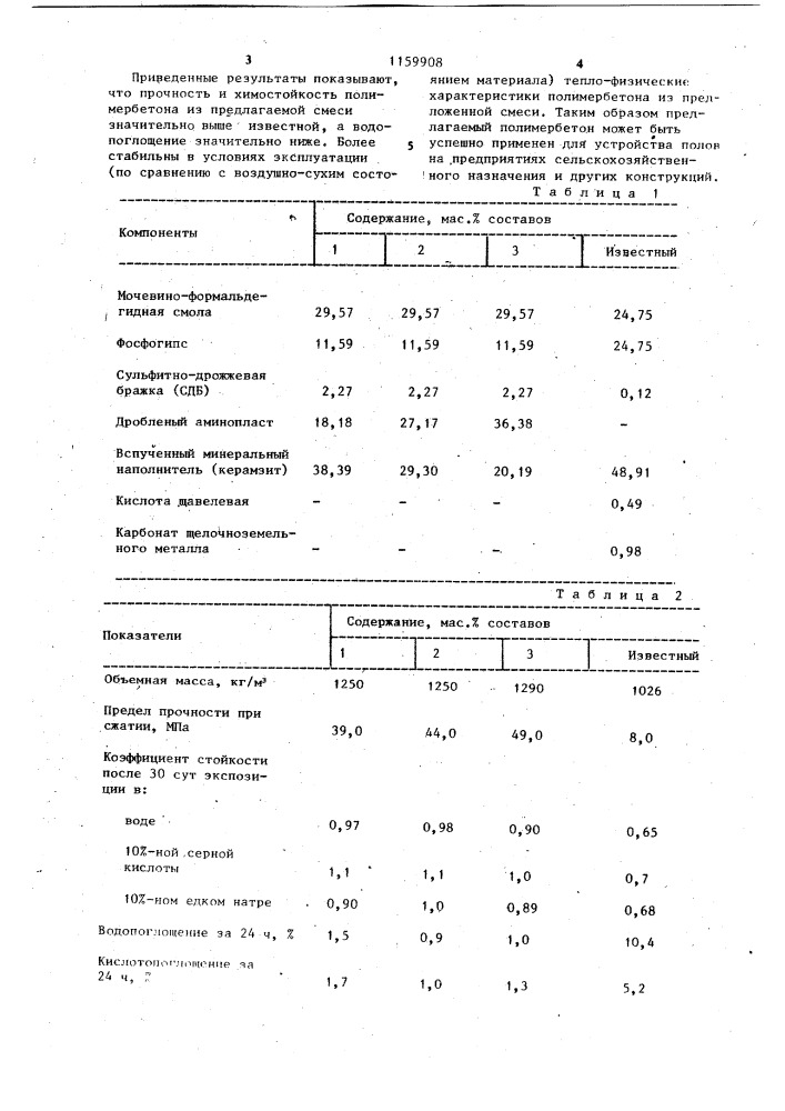 Полимербетонная смесь (патент 1159908)