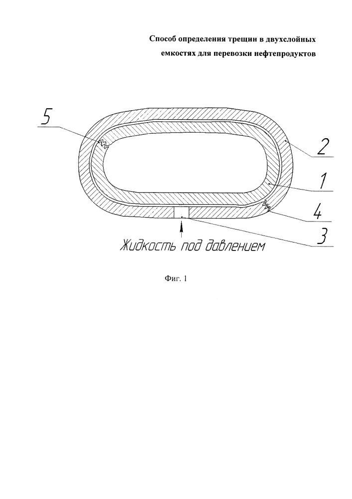 Способ определения трещин в двухслойных емкостях для перевозки нефтепродуктов (патент 2617370)