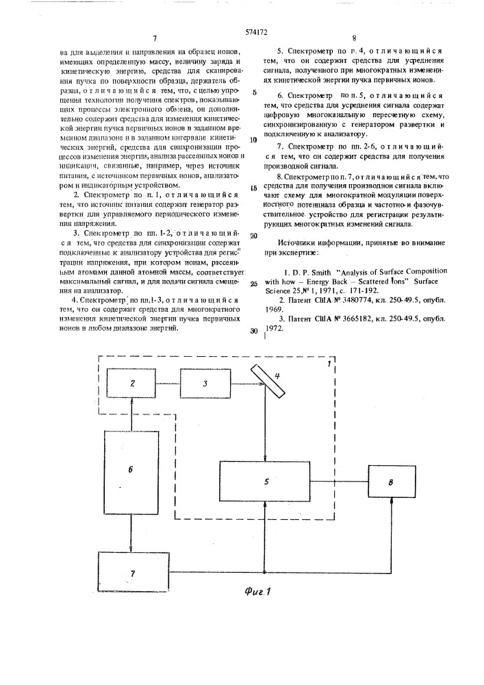 Спектрометр ионного рассеяния (патент 574172)