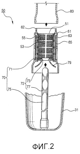Узел фильтра для пылесборного устройства циклонного типа в пылесосе (патент 2266034)