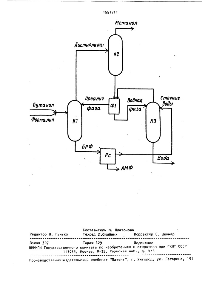 Способ получения бутанольных растворов формальдегида (патент 1551711)