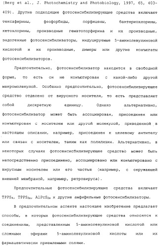 Фотохимическая интернализация для опосредованной вирусом доставки молекулы в цитозоль (патент 2317827)