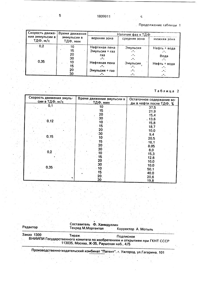 Способ предварительного фазового разделения высоковязкой газоводонефтяной эмульсии (патент 1809911)