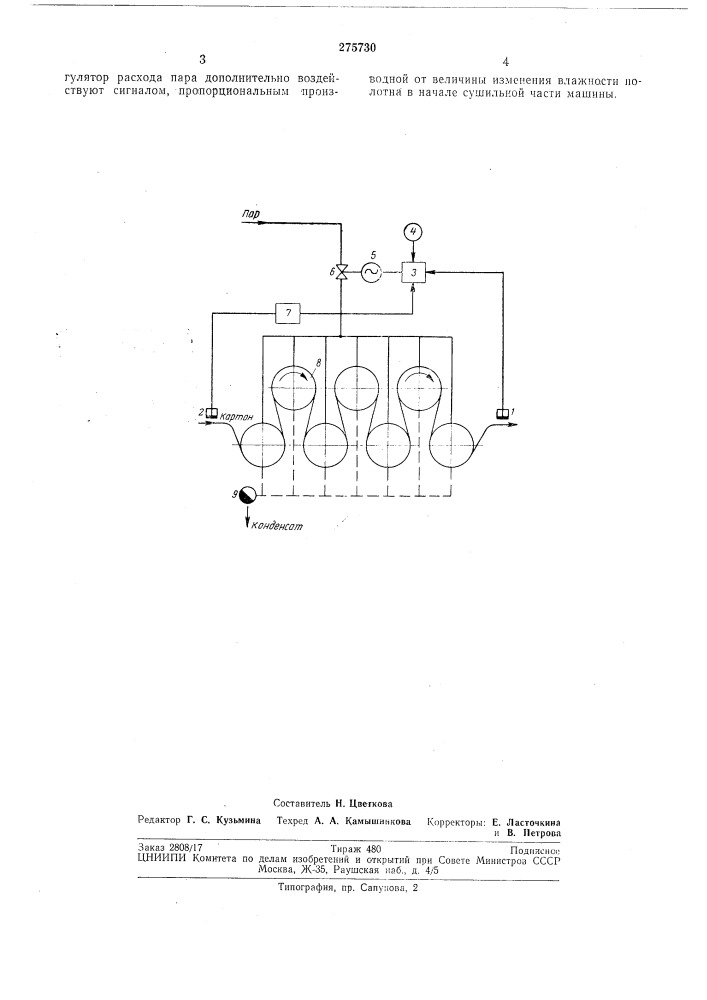 Способ автоматического регулирования влажности (патент 275730)