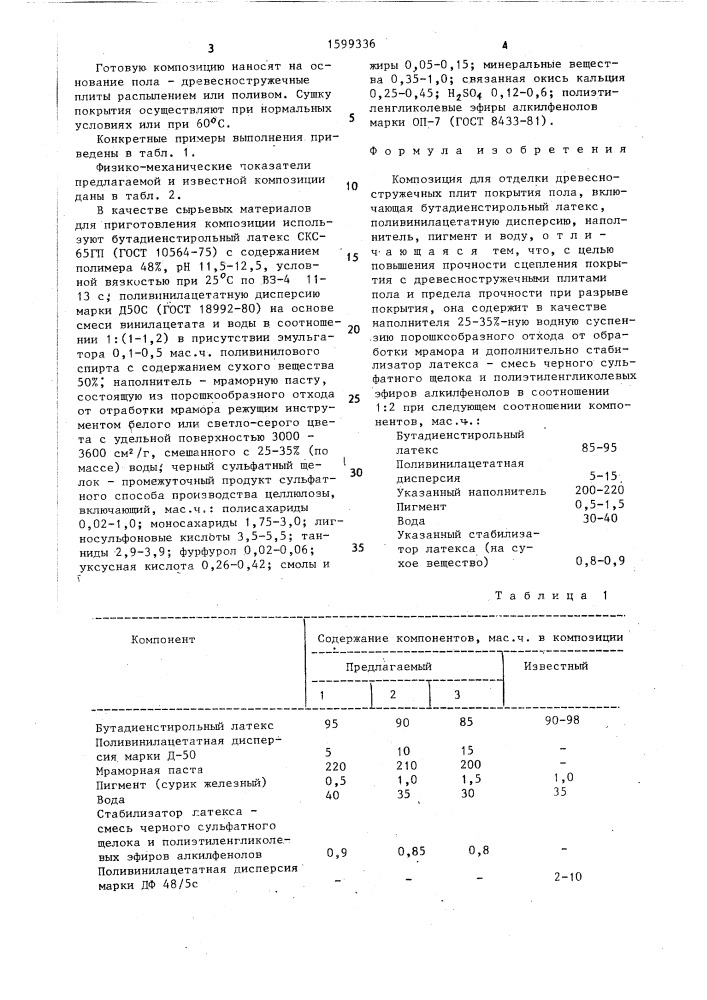 Композиция для отделки древесностружечных плит покрытия пола (патент 1599336)