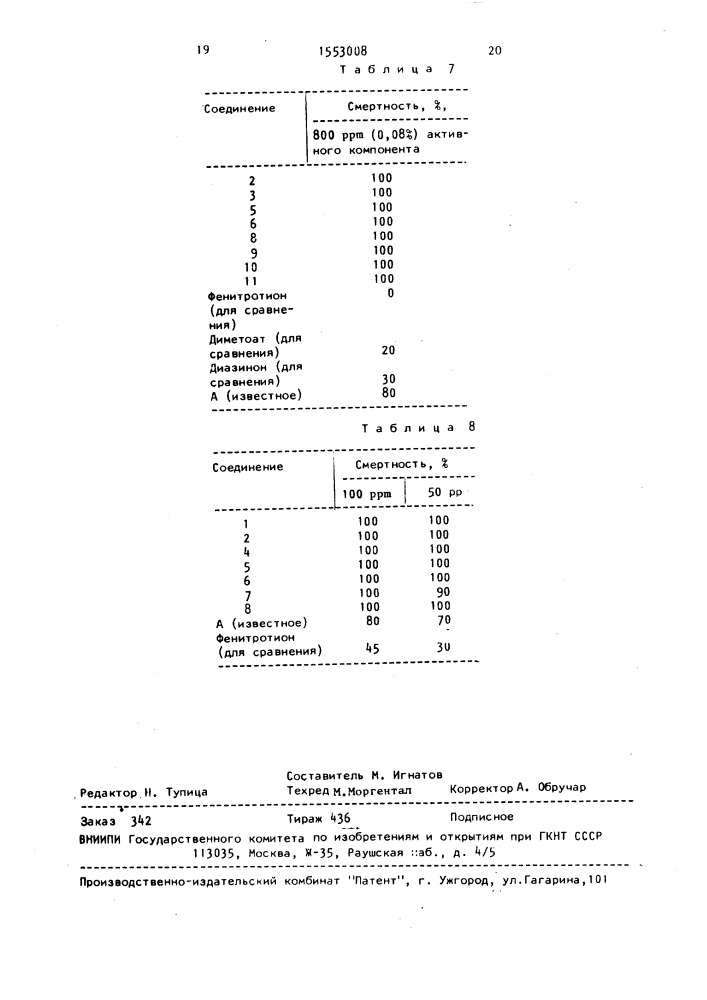 Инсектицидная, акарицидная и нематоцидная композиция (патент 1553008)