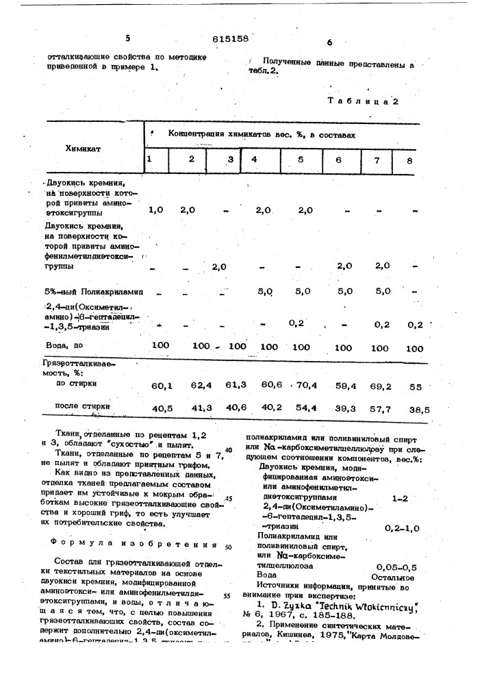 Состав для грязеотталкивающей отделки текстильных материалов (патент 615158)