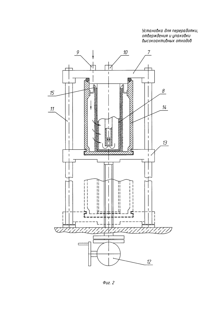Установка для переработки, отверждения и упаковки высокоактивных отходов (патент 2597874)