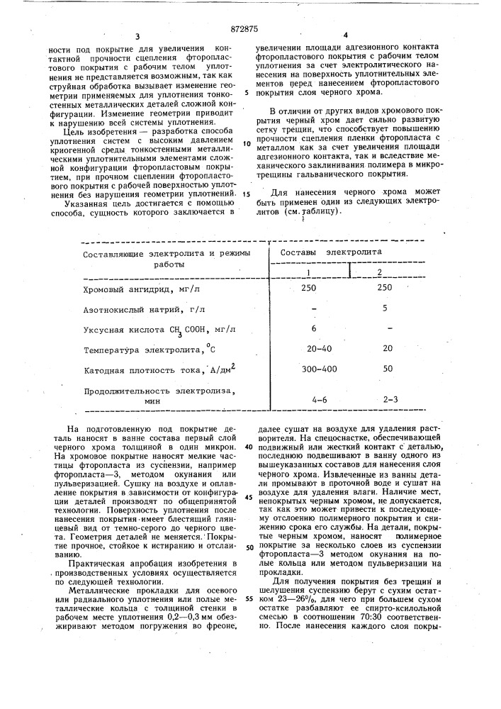 Способ изготовления уплотняющих элементов (патент 872875)