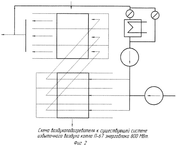 Система избыточного воздуха с трубчатым воздухоподогревателем (патент 2313729)