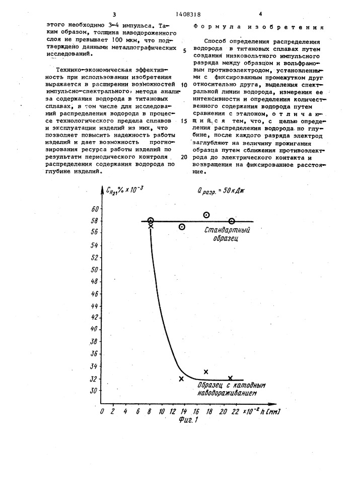 Способ определения распределения водорода в титановых сплавах (патент 1408318)