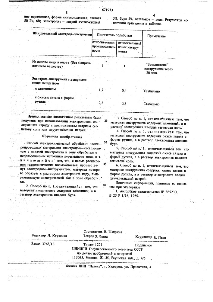 Способ электрохимической обработки (патент 671973)