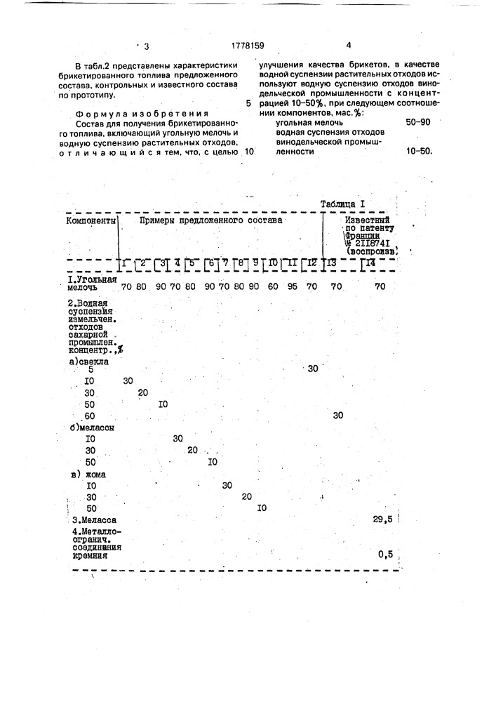 Состав для получения брикетированного топлива (патент 1778159)