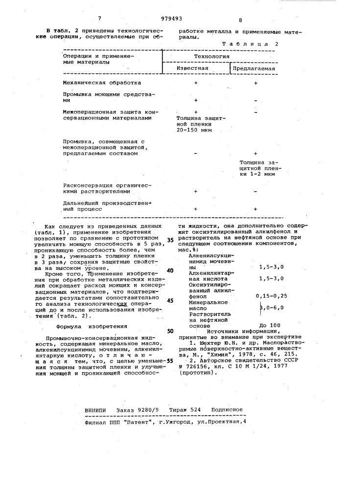 Промывочно-консервационная жидкость (патент 979493)