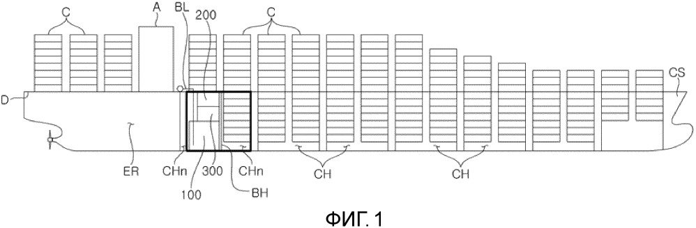 Контейнерное судно и его компоновка (патент 2650340)
